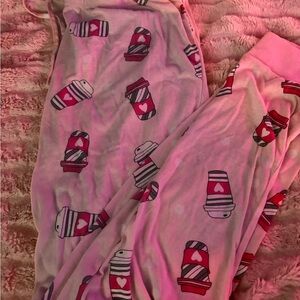 Bobbie Brooks Pink Pajama Pants with Coffee Cup Design